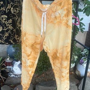 Peace Love World Orange Tie-Dye Pants